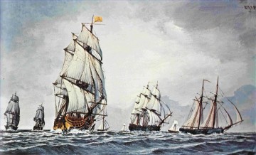 海戦 Painting - 大陸艦隊の海上戦艦